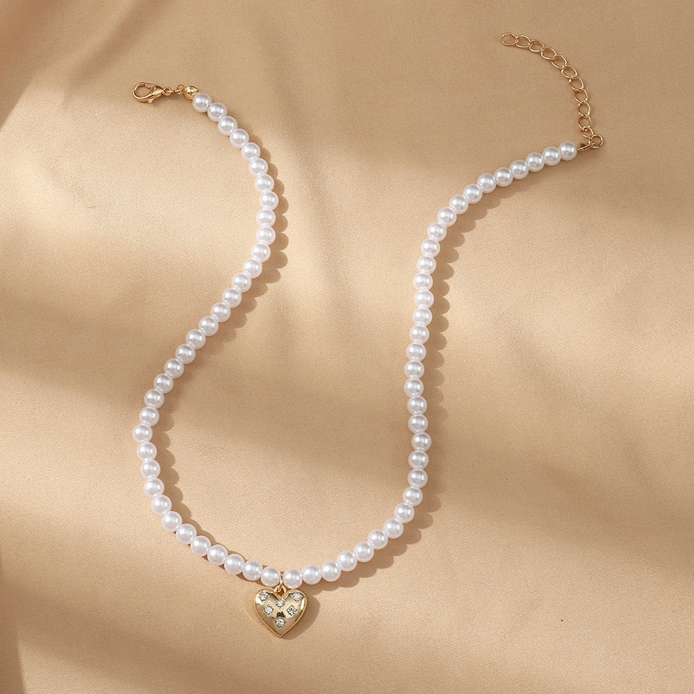 Wholesale Jewelry Valentine's Day Pearl Necklace Alloy