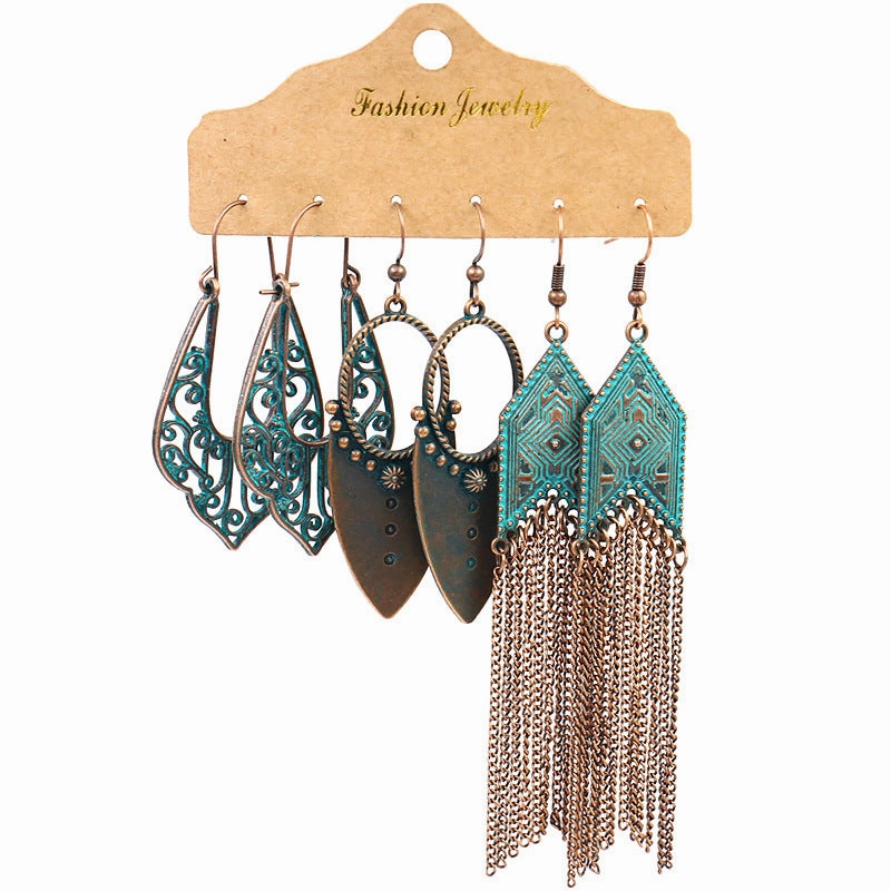 Wholesale Jewelry Vintage Ethnic Round Alloy Earrings