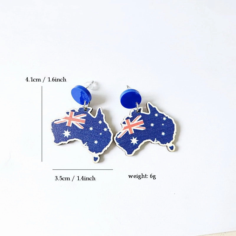 Wholesale Kangaroo Sunrise Sun Wooden Earrings