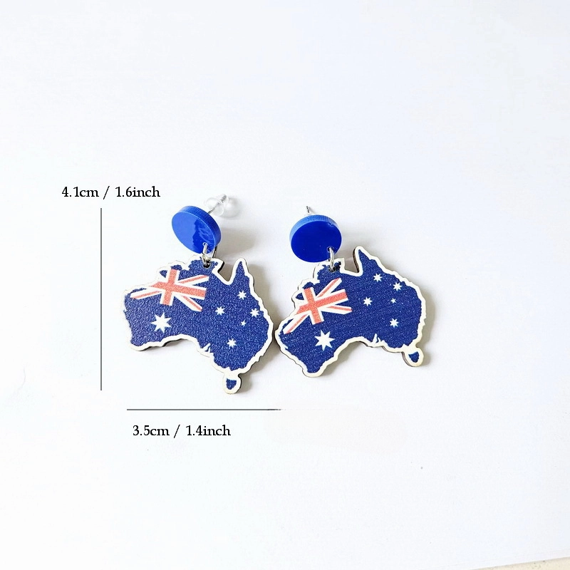 Wholesale Kangaroo Sunrise Sun Wooden Earrings