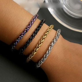 Wholesale Keel Flower Basket Chain Titanium Steel Bracelet