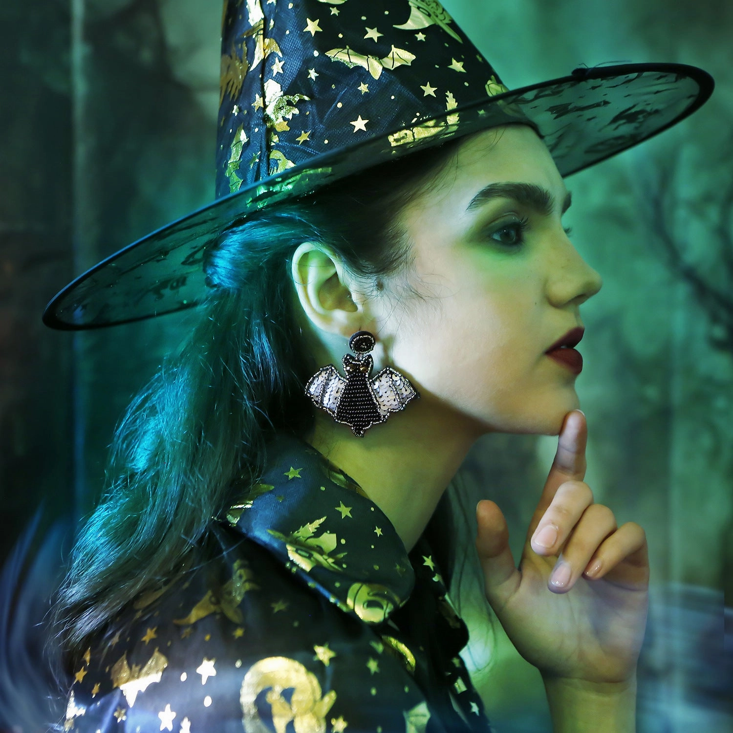 Wholesale Kill Matt Bat Hand Made Sequins Mixed Material Earrings