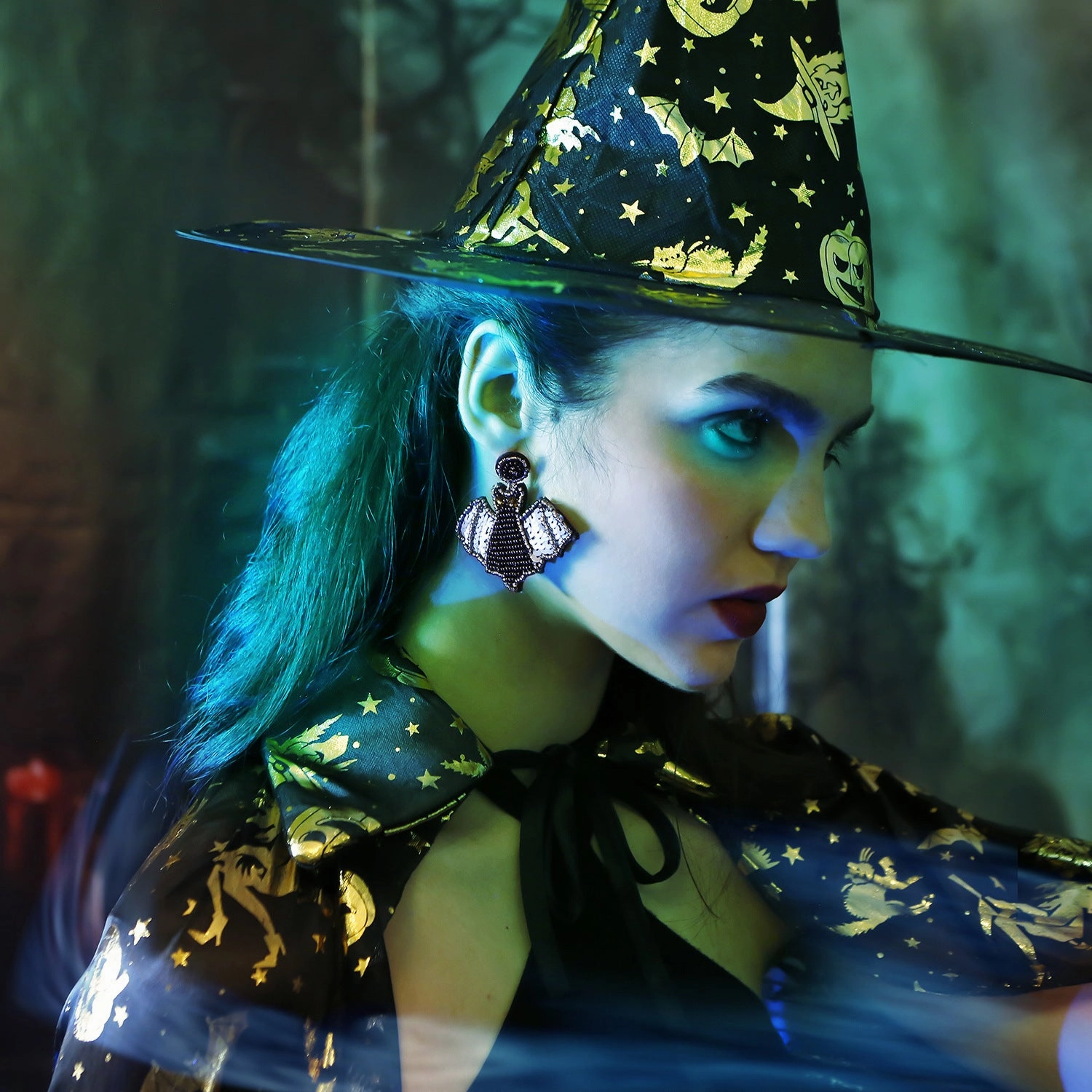 Wholesale Kill Matt Bat Hand Made Sequins Mixed Material Earrings
