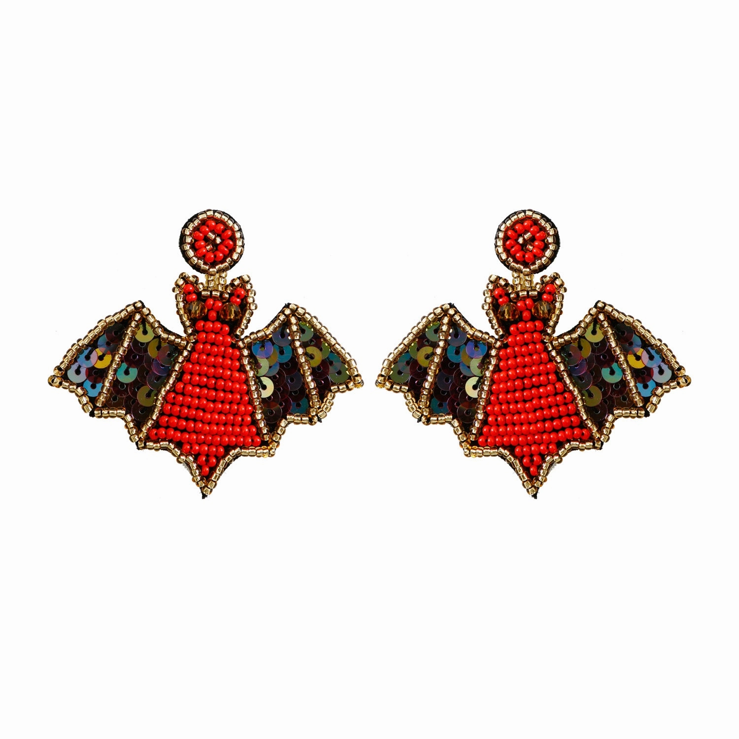 Wholesale Kill Matt Bat Hand Made Sequins Mixed Material Earrings