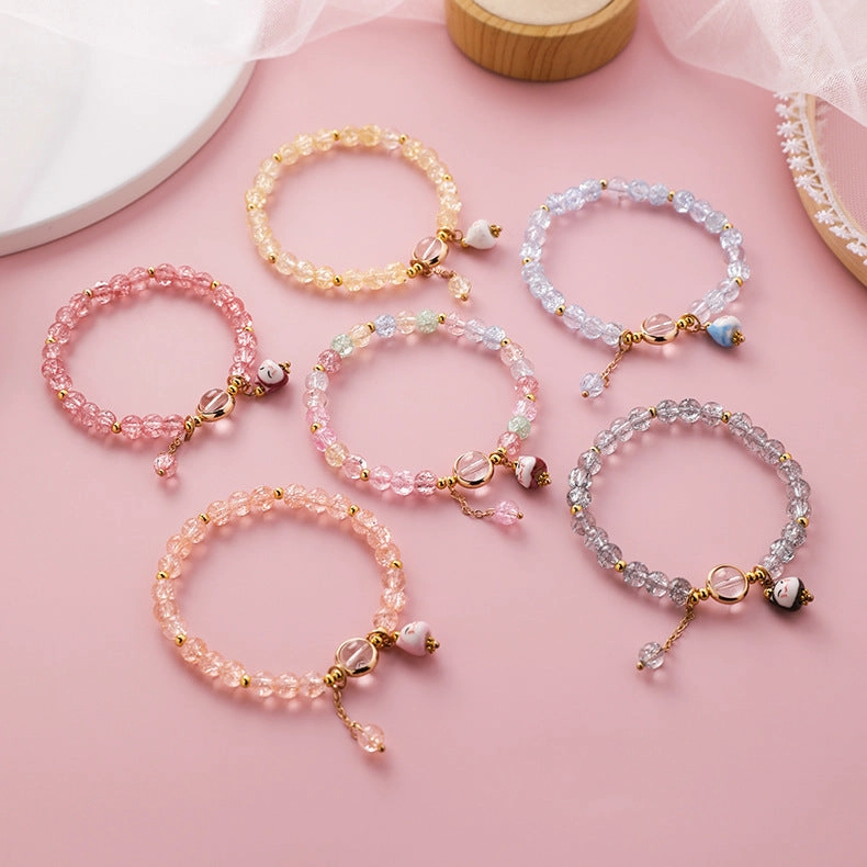 Wholesale Kitten Crystal Beaded Bracelet