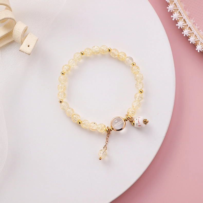 Wholesale Kitten Crystal Beaded Bracelet