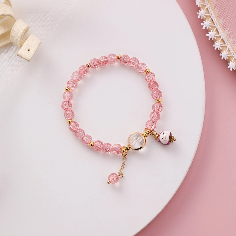 Wholesale Kitten Crystal Beaded Bracelet