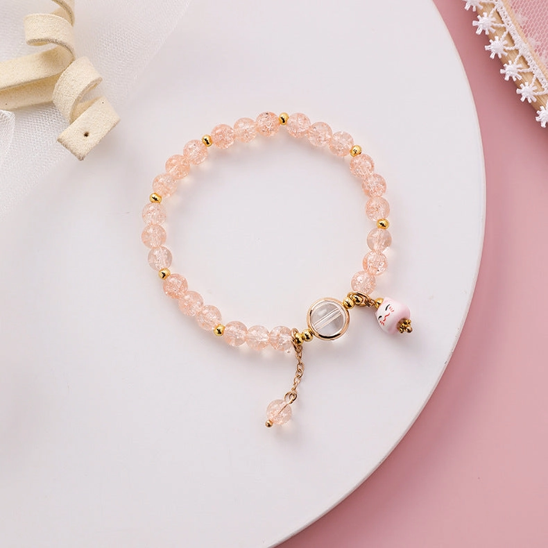 Wholesale Kitten Crystal Beaded Bracelet