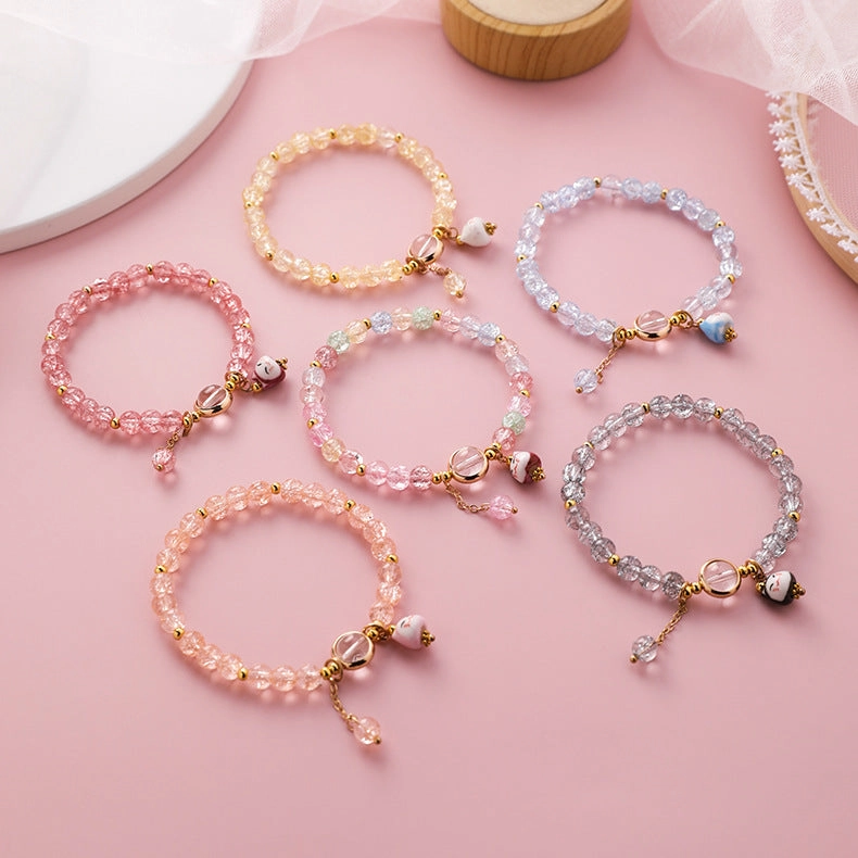 Wholesale Kitten Crystal Beaded Bracelet