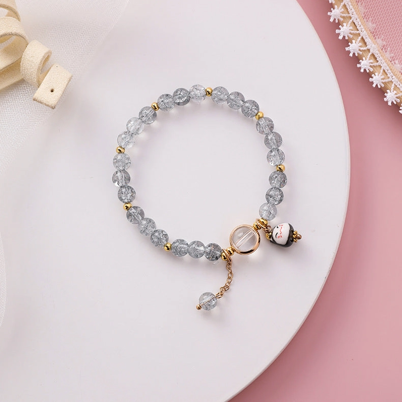 Wholesale Kitten Crystal Beaded Bracelet