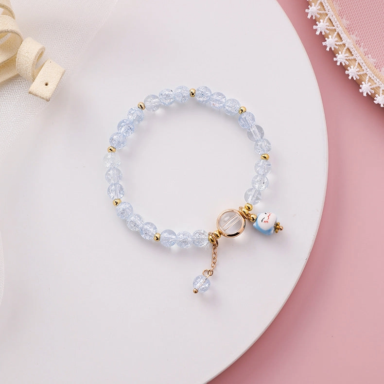 Wholesale Kitten Crystal Beaded Bracelet