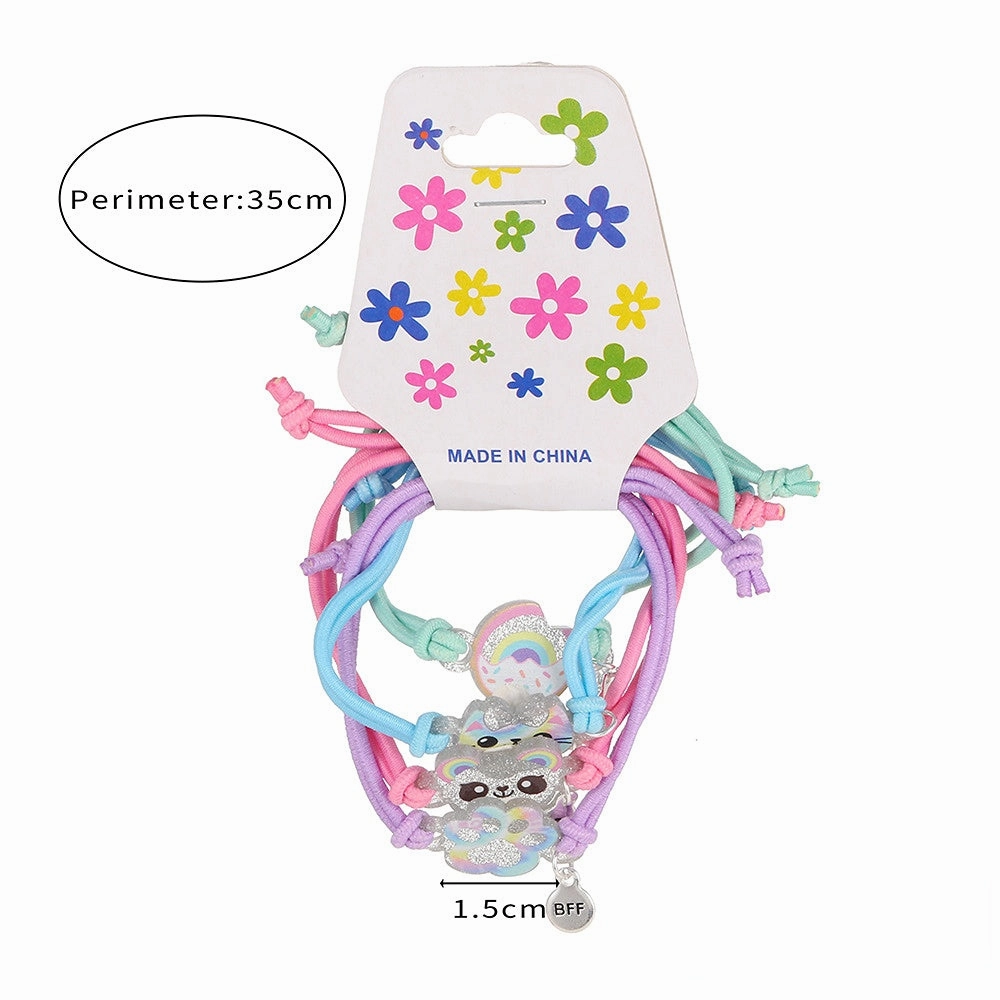 Wholesale Kitty Bear Donut Elastic Cord Bracelet