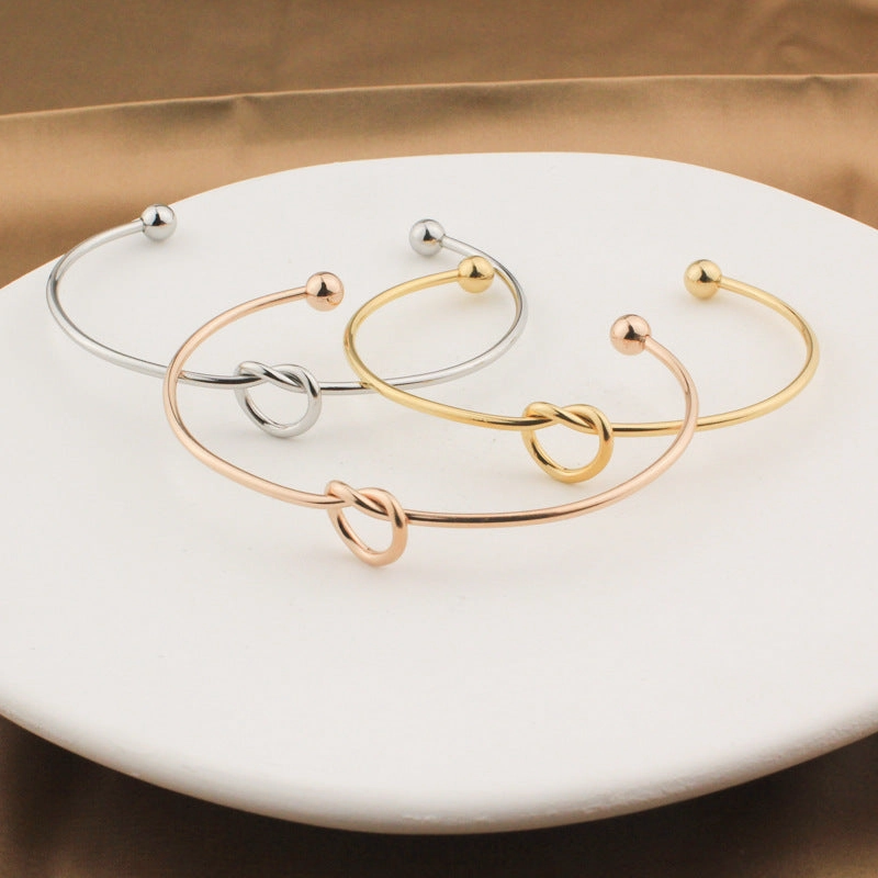 Wholesale Knotted Heart Titanium Steel Bracelet