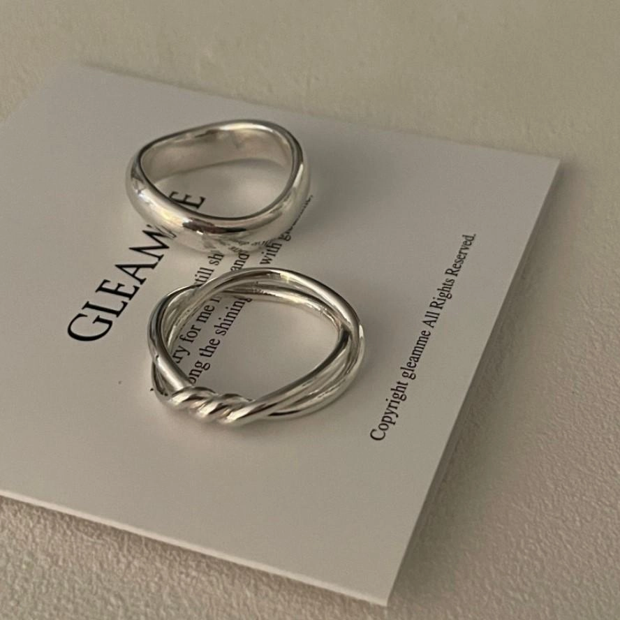 Wholesale Knotted Line Hollow Sterling Silver Ring