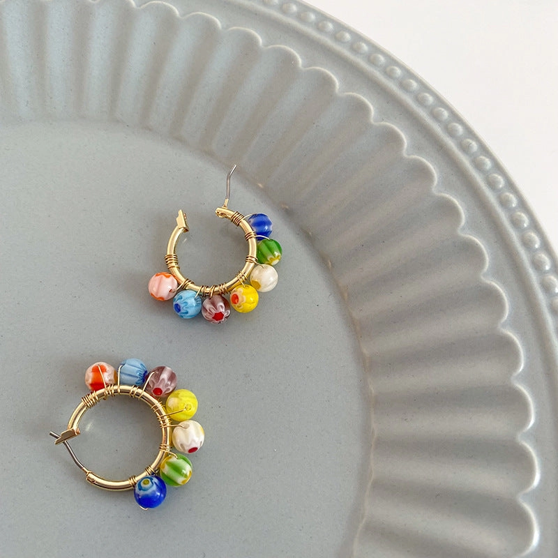 Wholesale Korean Candy Color Alloy Earrings