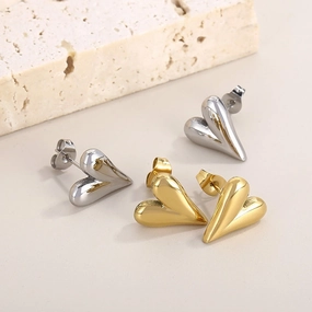 Wholesale Ladies Heart Gold Plated Earrings