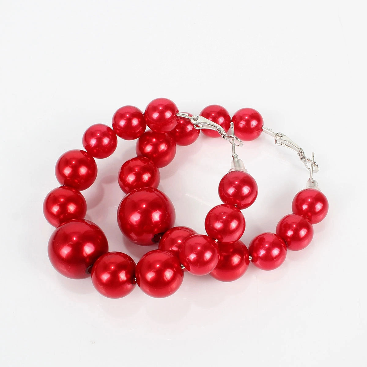 Wholesale Large Circle Imitation Pearl Earrings
