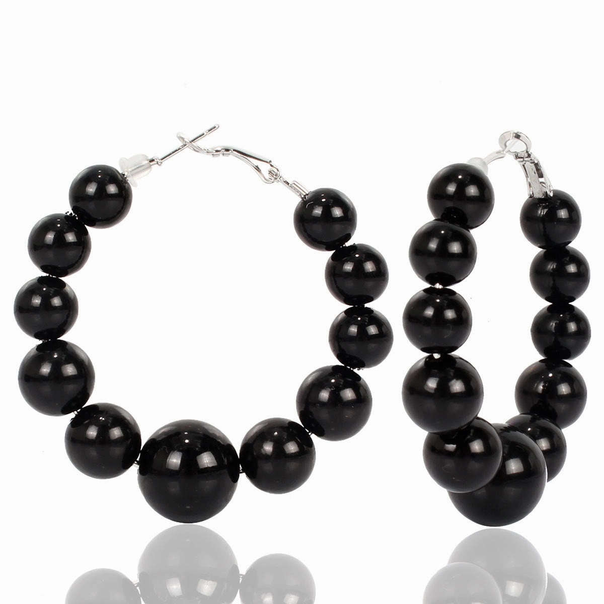 Wholesale Large Circle Imitation Pearl Earrings