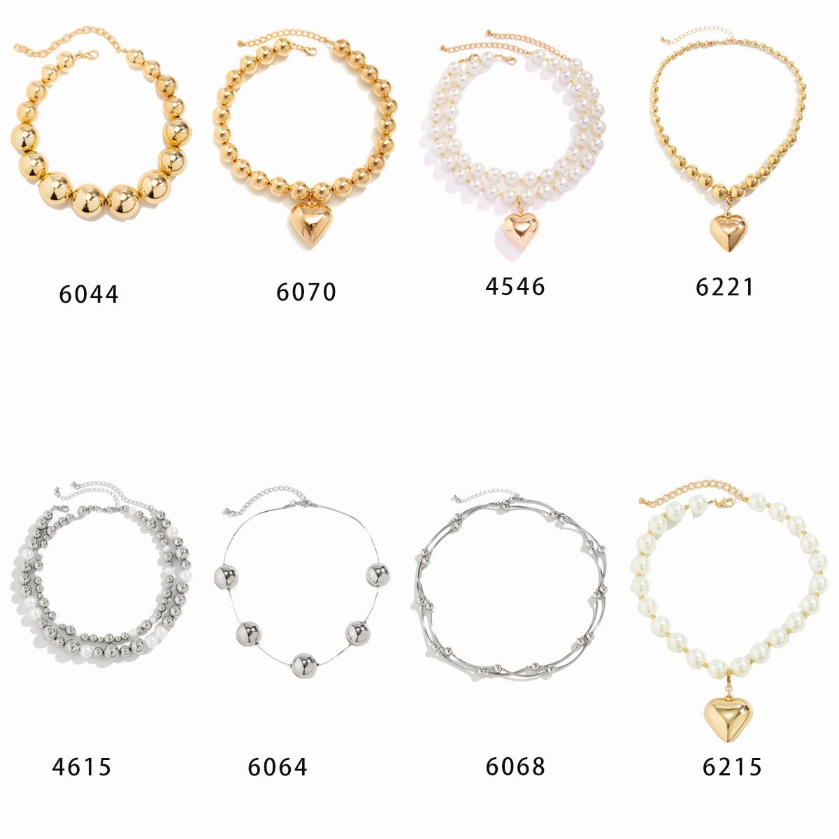 Wholesale Large Round Bead Punk Collar Collarbone Chain Geometric Bead Necklace