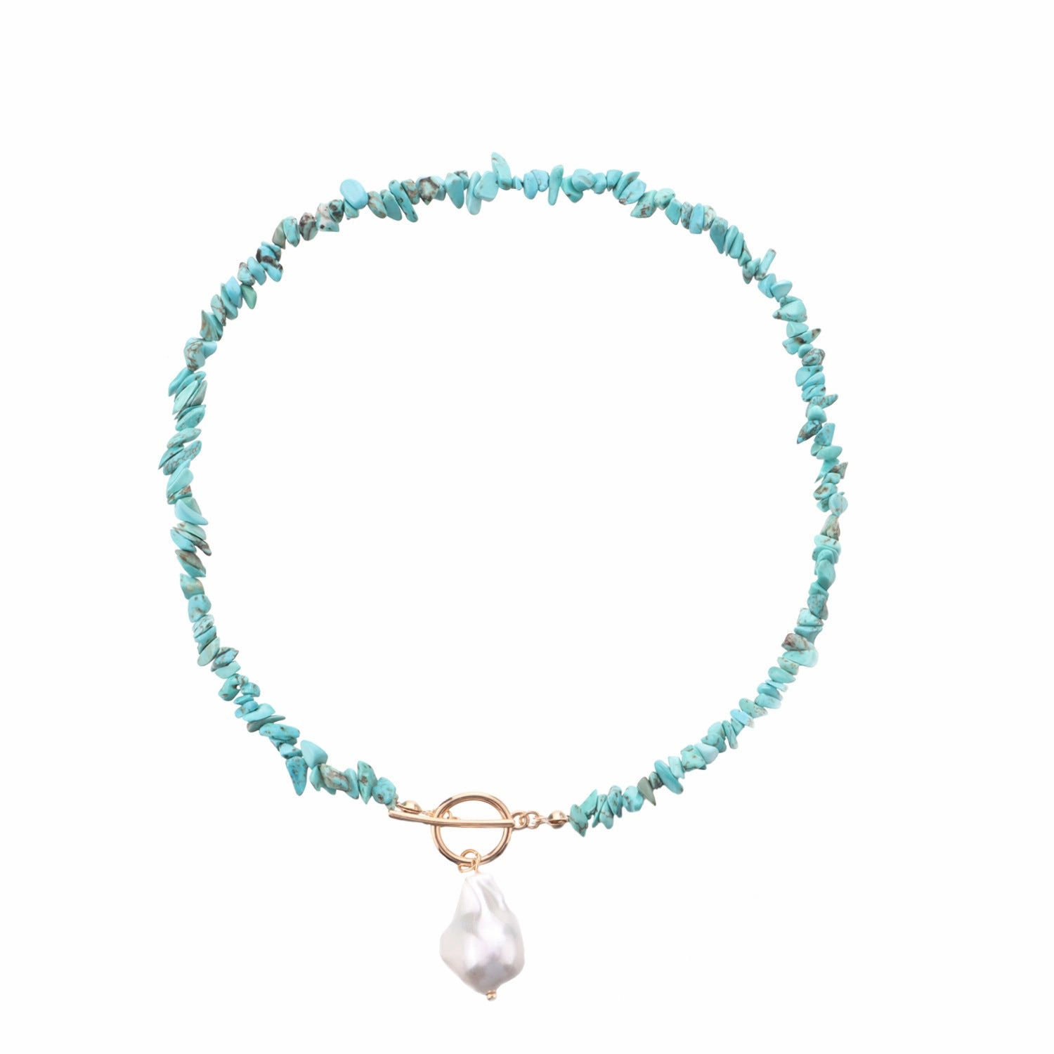 Wholesale Large Shaped Pearl Turquoise Necklace