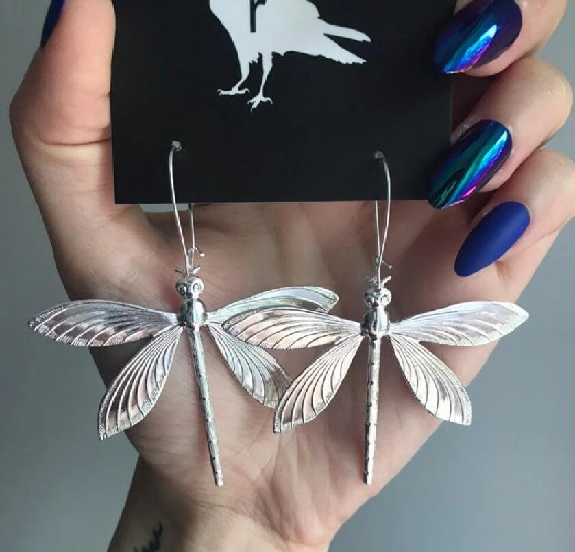 Wholesale Large Size Dragonfly Alloy Earrings