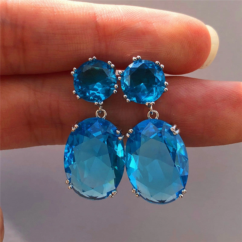 Wholesale Large Zircon Copper Earrings