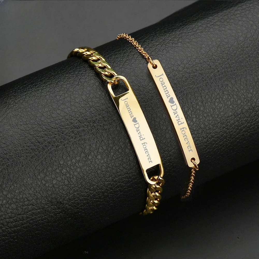 Wholesale Laser Engraved Stainless Steel Men's Bracelet