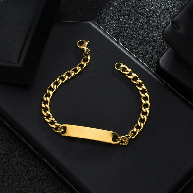 Wholesale Laser Engraved Stainless Steel Men's Bracelet