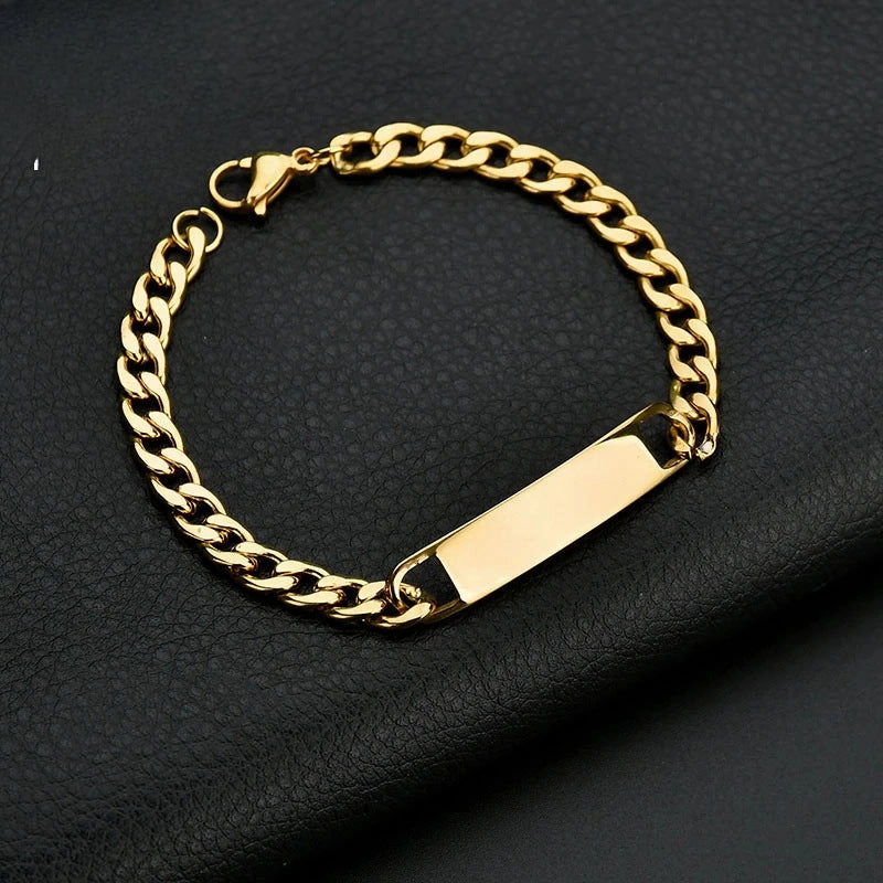 Wholesale Laser Engraved Stainless Steel Men's Bracelet