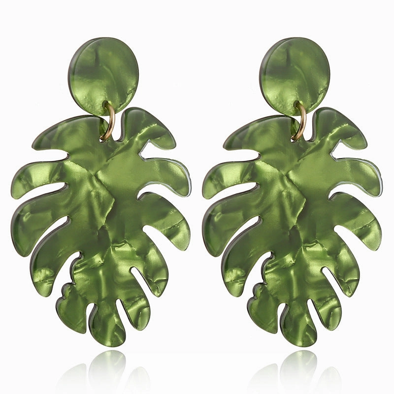 Wholesale Leaf Shaped Acrylic Acetate Earrings