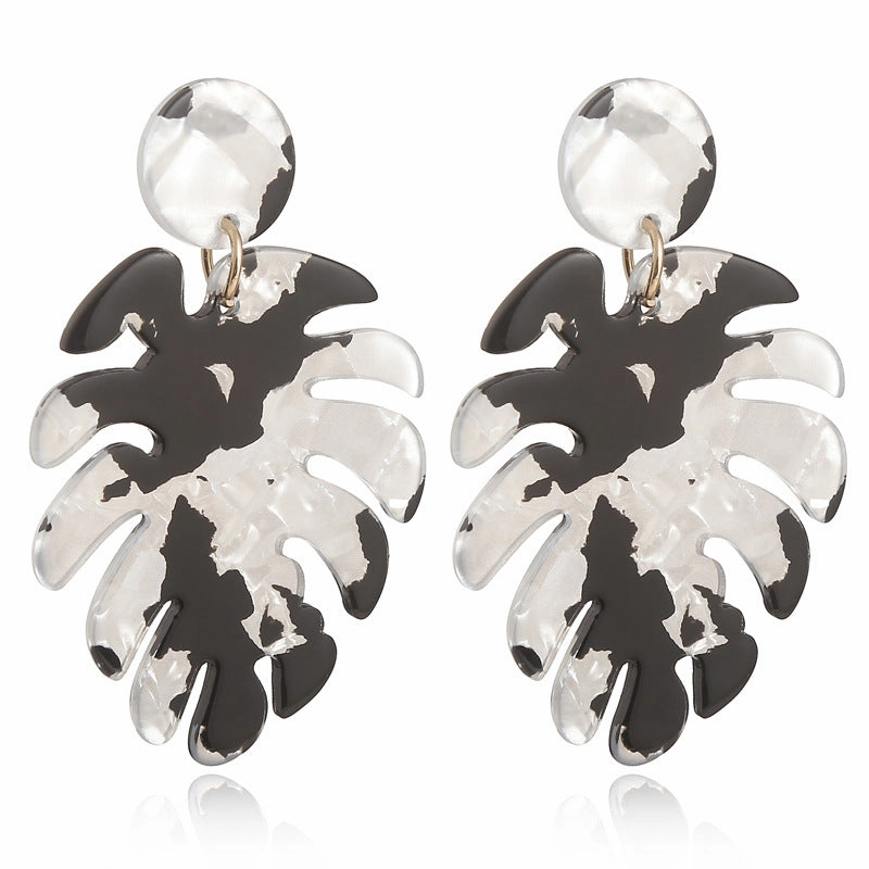 Wholesale Leaf Shaped Acrylic Acetate Earrings
