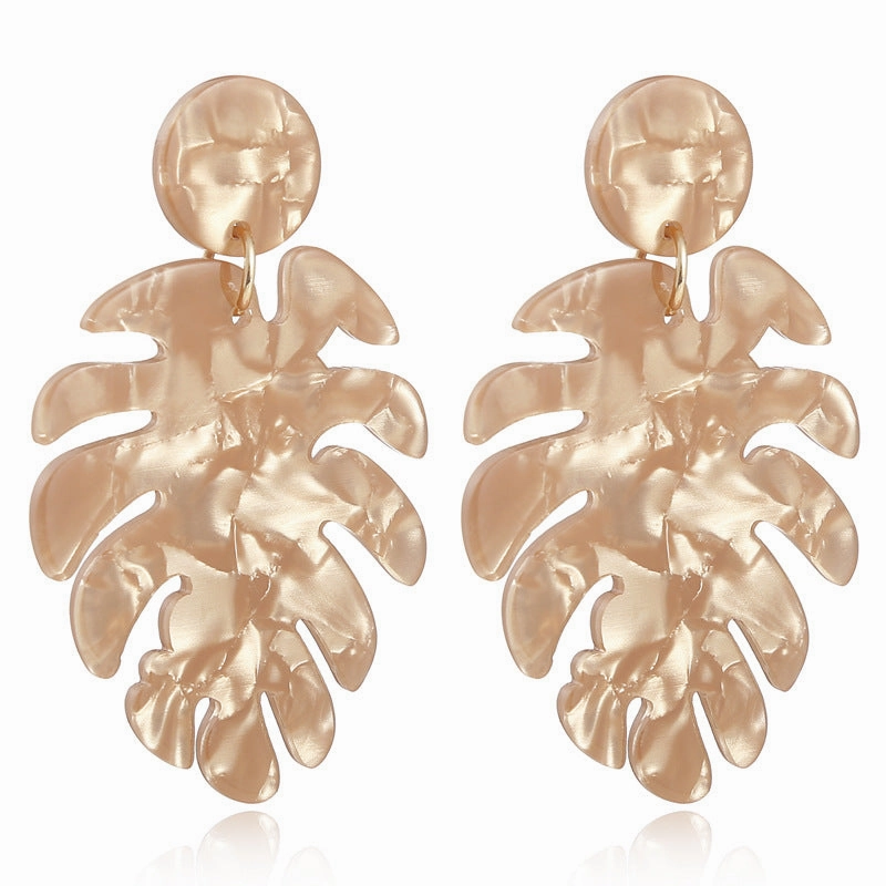 Wholesale Leaf Shaped Acrylic Acetate Earrings
