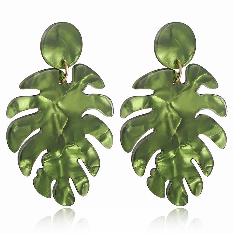 Wholesale Leaf Shaped Acrylic Acetate Earrings
