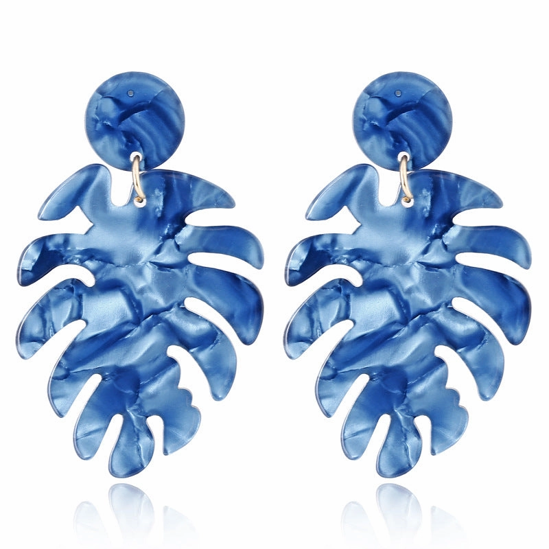 Wholesale Leaf Shaped Acrylic Acetate Earrings