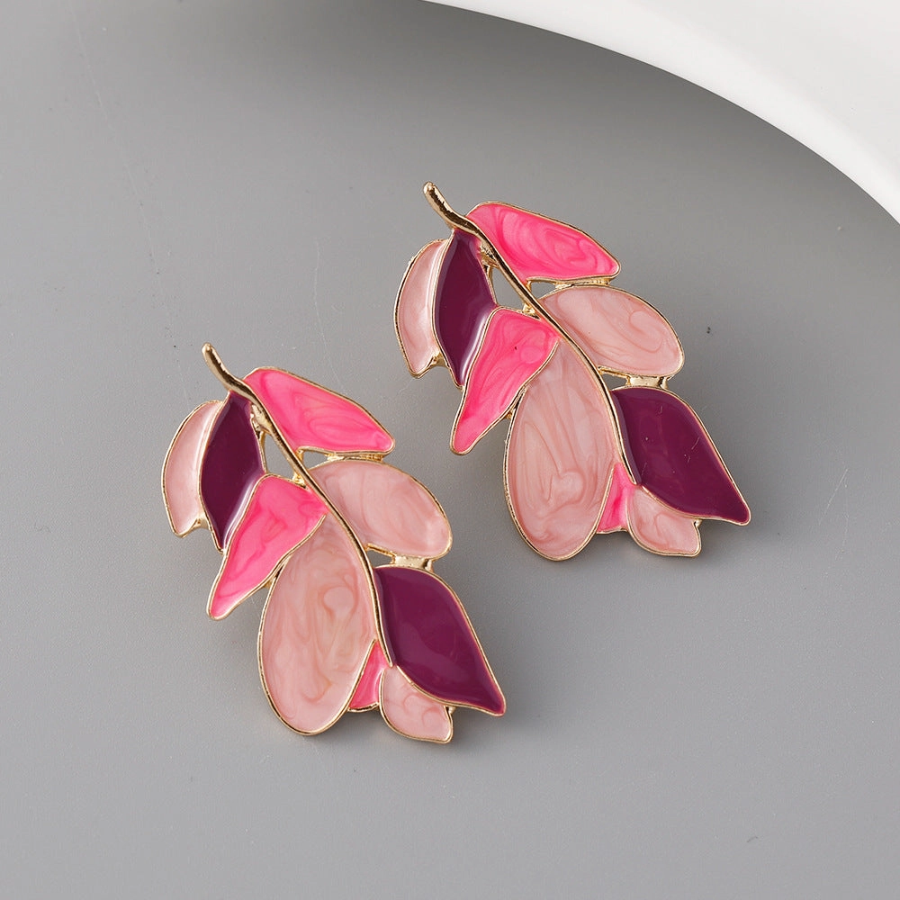 Wholesale Leaf Summer Zinc Alloy Earrings
