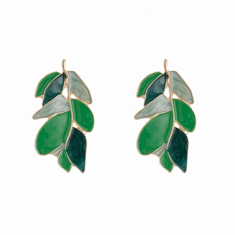 Wholesale Leaf Summer Zinc Alloy Earrings