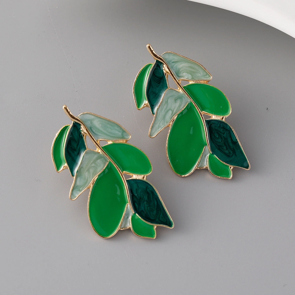 Wholesale Leaf Summer Zinc Alloy Earrings