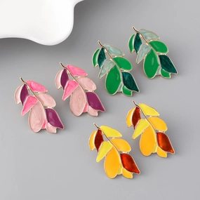 Wholesale Leaf Summer Zinc Alloy Earrings