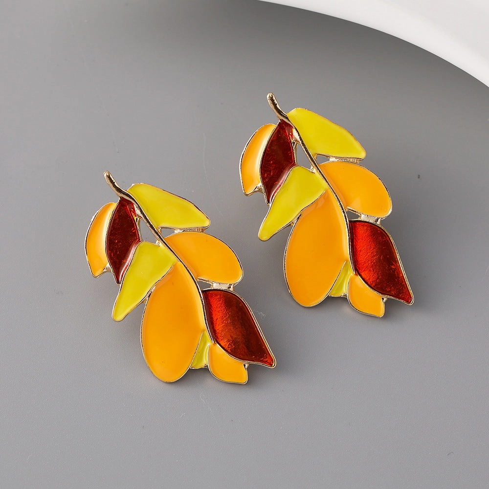 Wholesale Leaf Summer Zinc Alloy Earrings