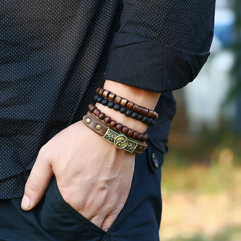Wholesale Leather Vintage Alloy Gossip Bracelet