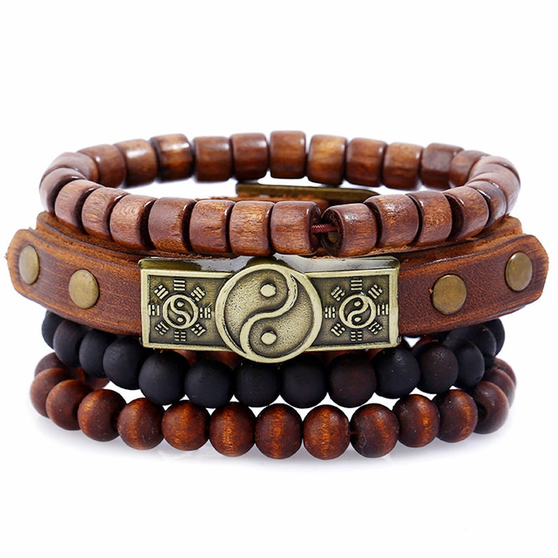 Wholesale Leather Vintage Alloy Gossip Bracelet
