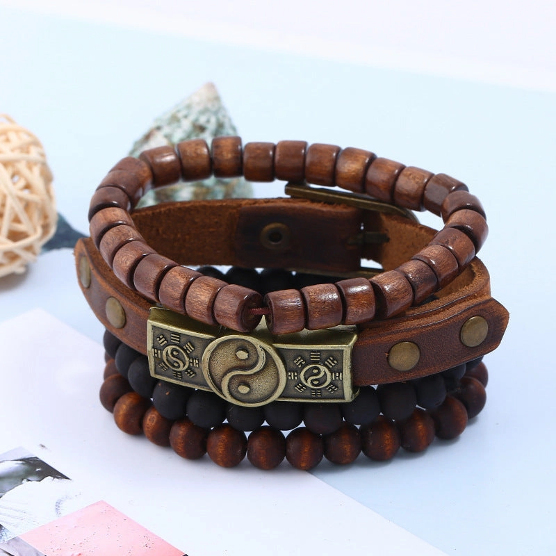 Wholesale Leather Vintage Alloy Gossip Bracelet