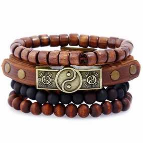 Wholesale Leather Vintage Alloy Gossip Bracelet