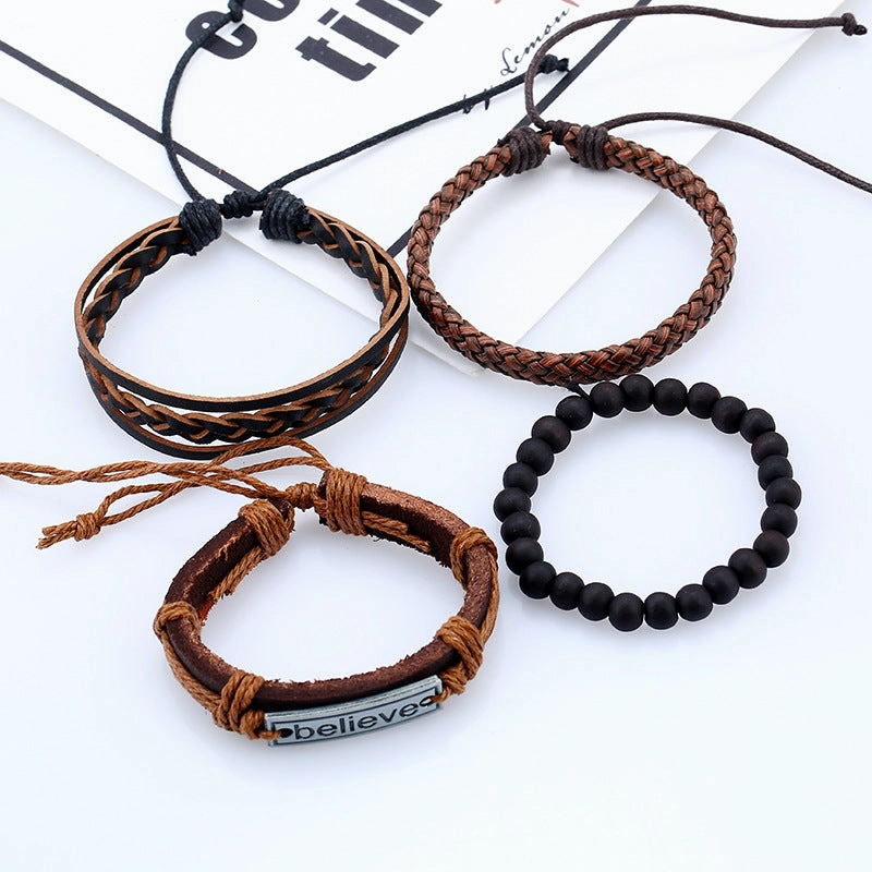 Wholesale Leather Vintage Braided Bracelets