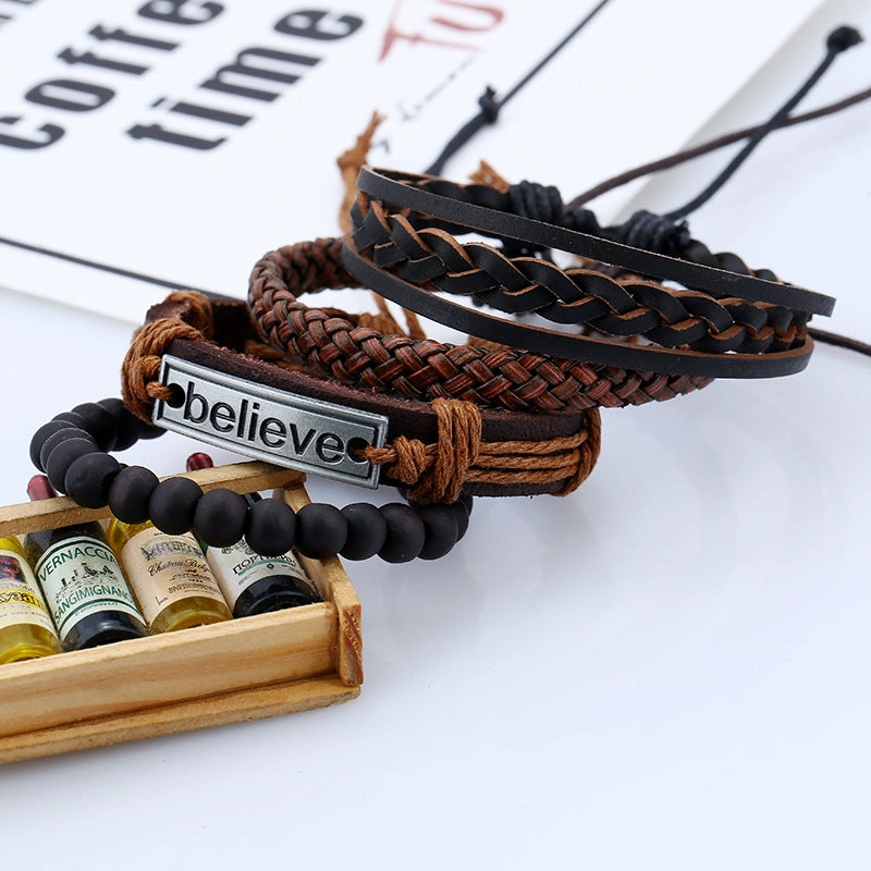 Wholesale Leather Vintage Braided Bracelets