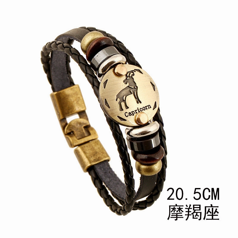 Wholesale Leather Zodiac Bracelet