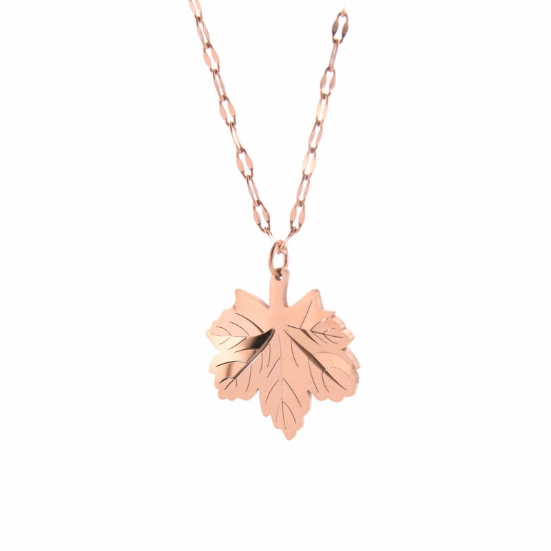 Wholesale Leaves Titanium Steel Necklace Clavicle Chain