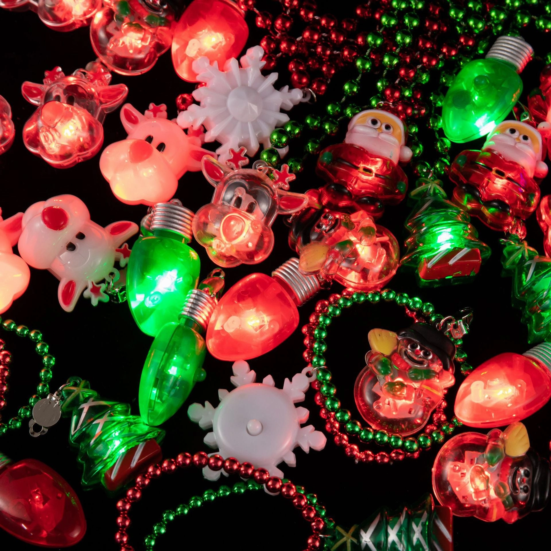 Wholesale LED Light Glow Christmas Plastic Earrings