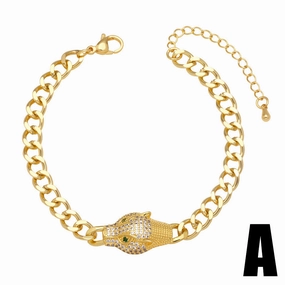 Wholesale Leopard Head Copper Bracelet