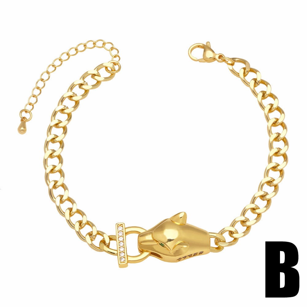 Wholesale Leopard Head Copper Bracelet